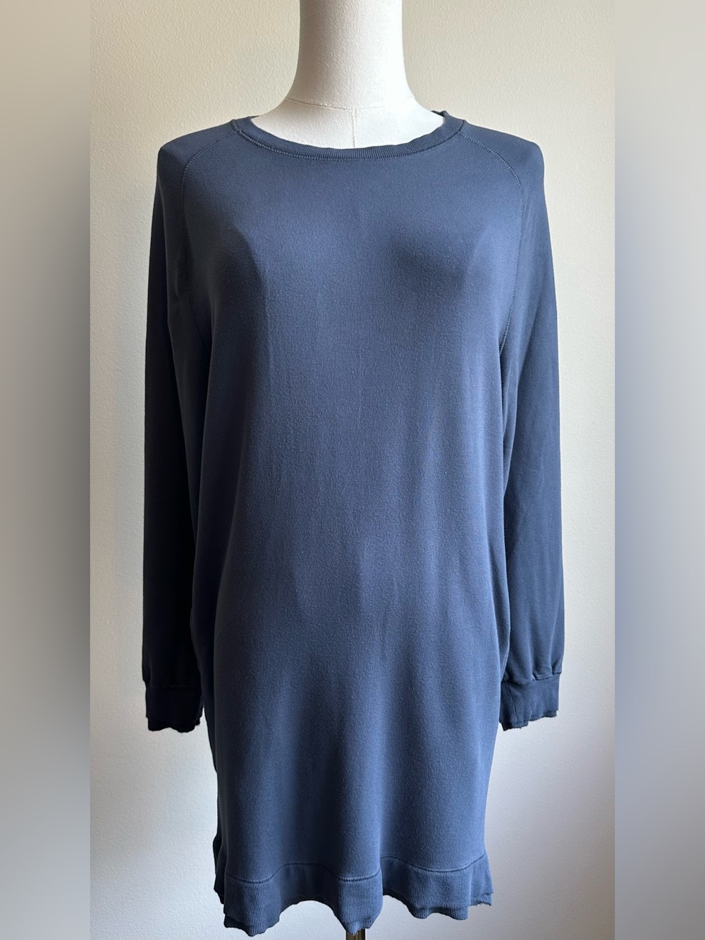 Eddie Bauer Slate Blue Grey Long Sleeve Crewneck Sweater Dress | SIZE XS